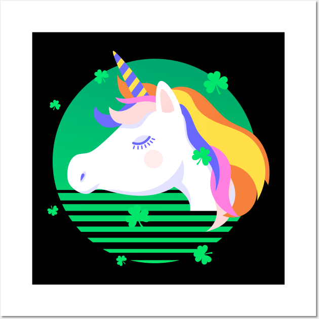 Unicorn St Patrick's Day Wall Art by razlanisme